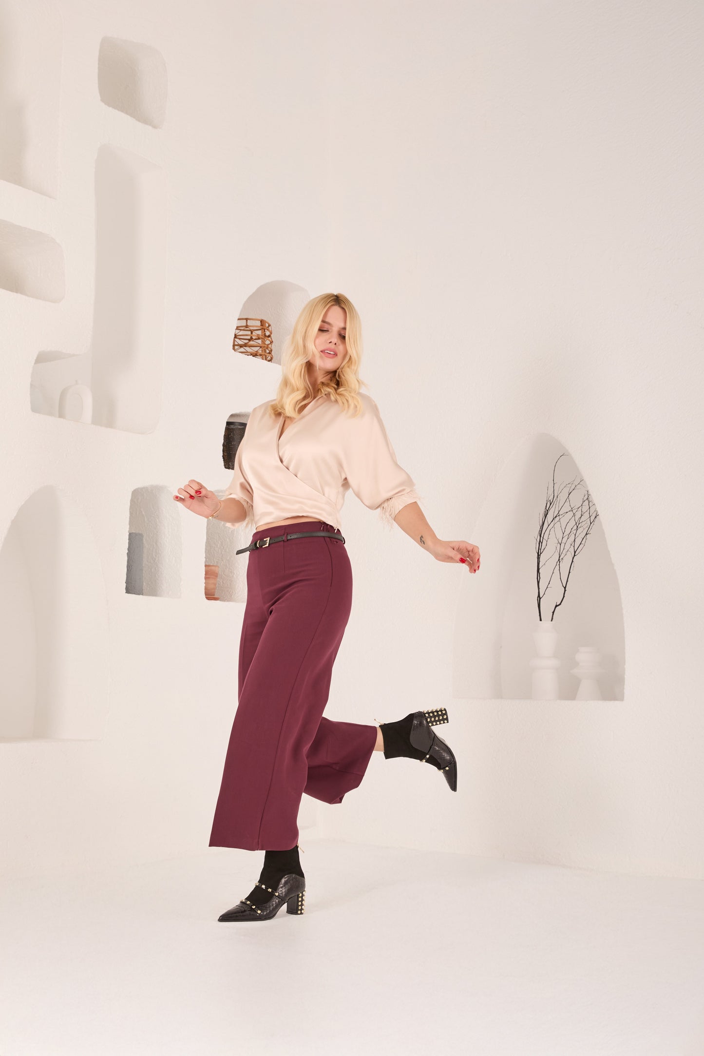 The  Valentina Leather Block Heel Women Boot