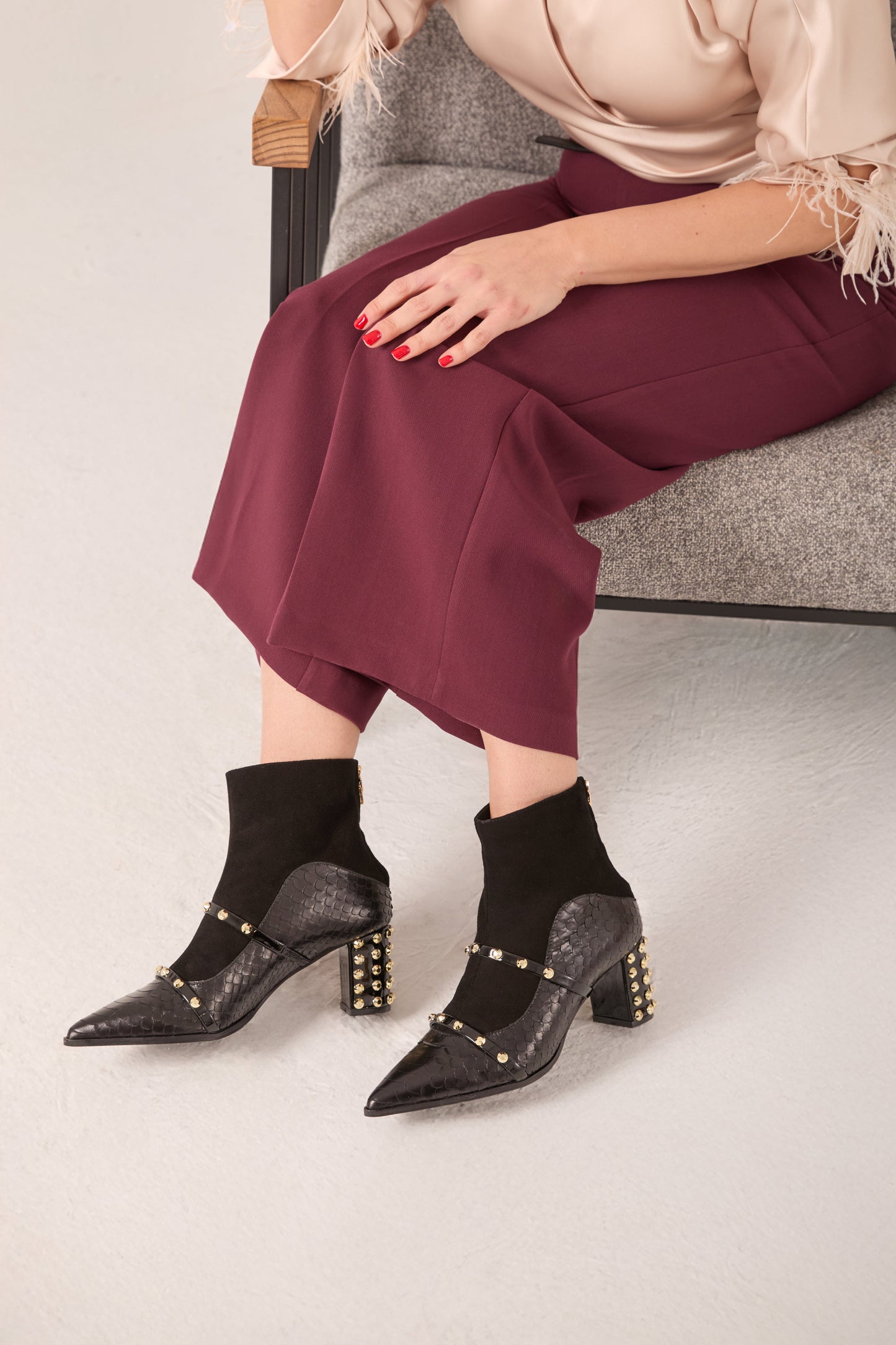 The  Valentina Leather Block Heel Women Boot