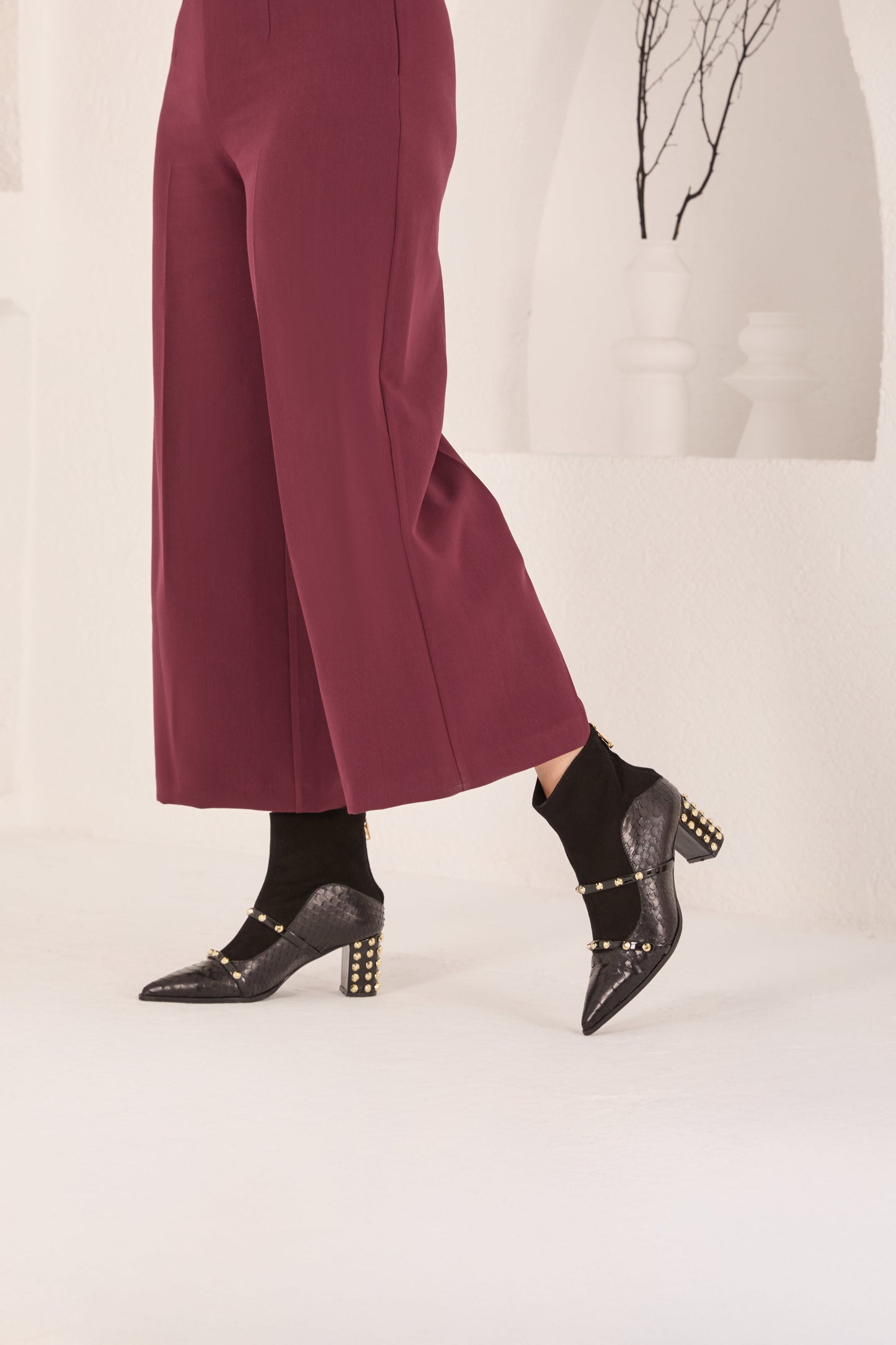 The  Valentina Leather Block Heel Women Boot