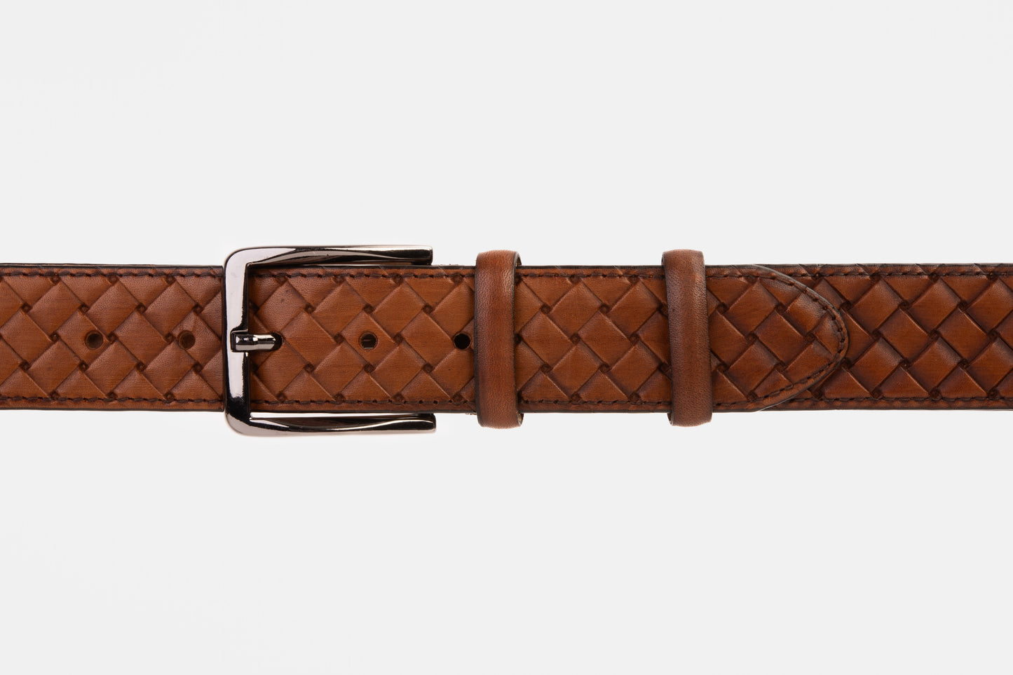 The Vatra Brown Woven Leather Belt