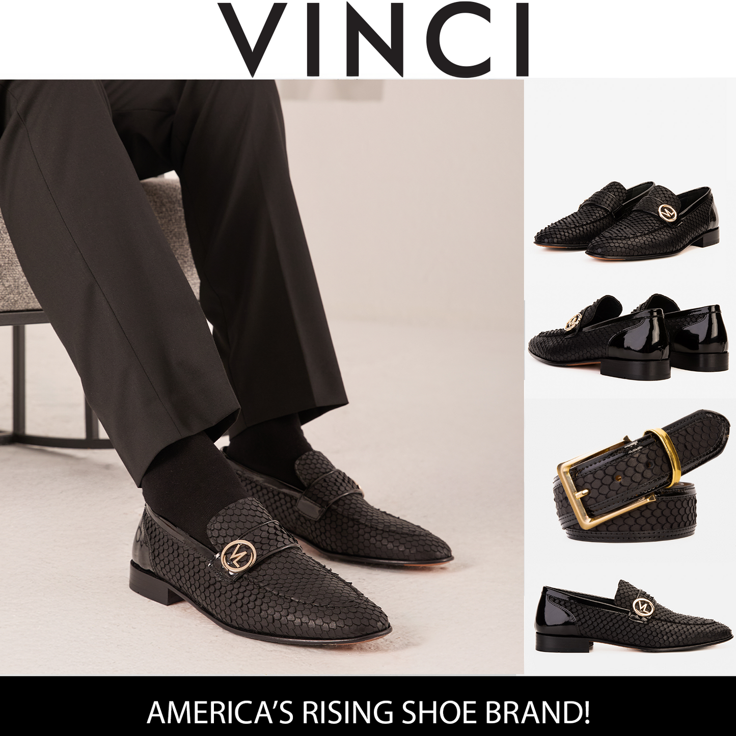 The Monarch Black Leather Men Dress Shoe