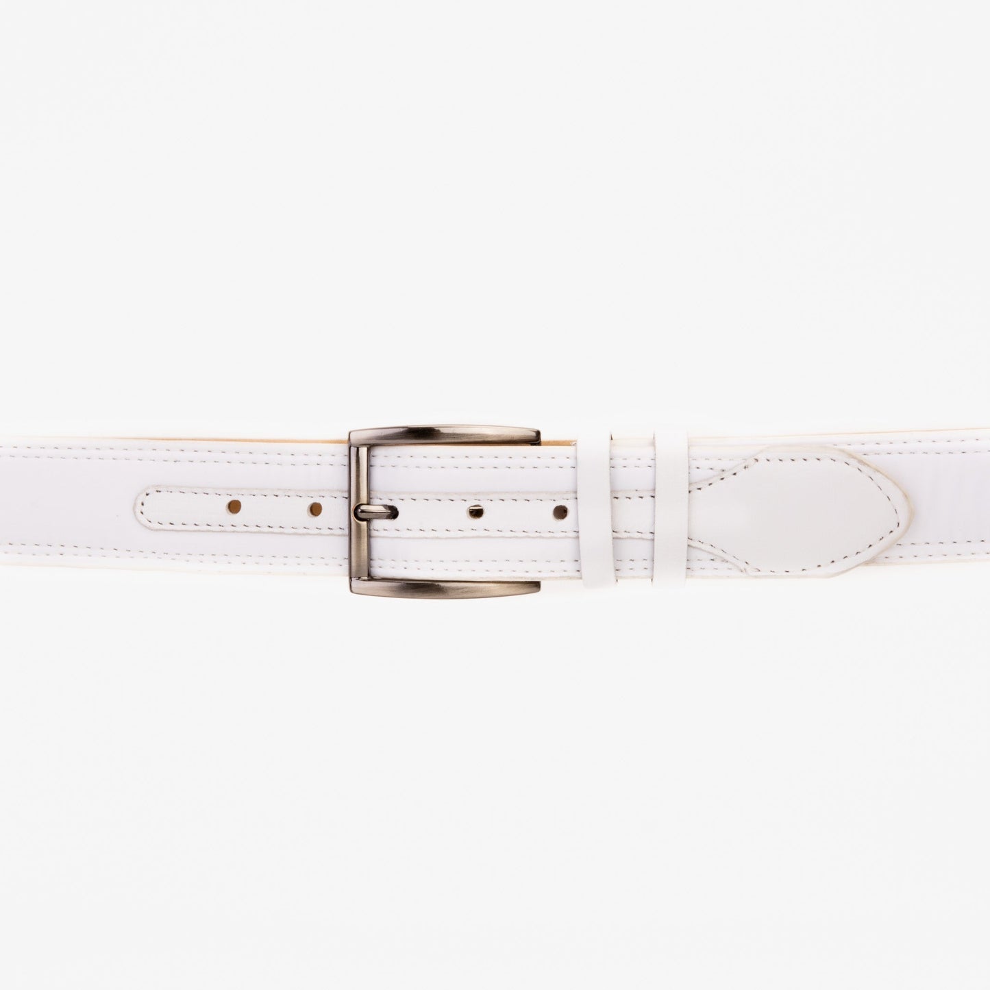 The Lexington White Leather Belt