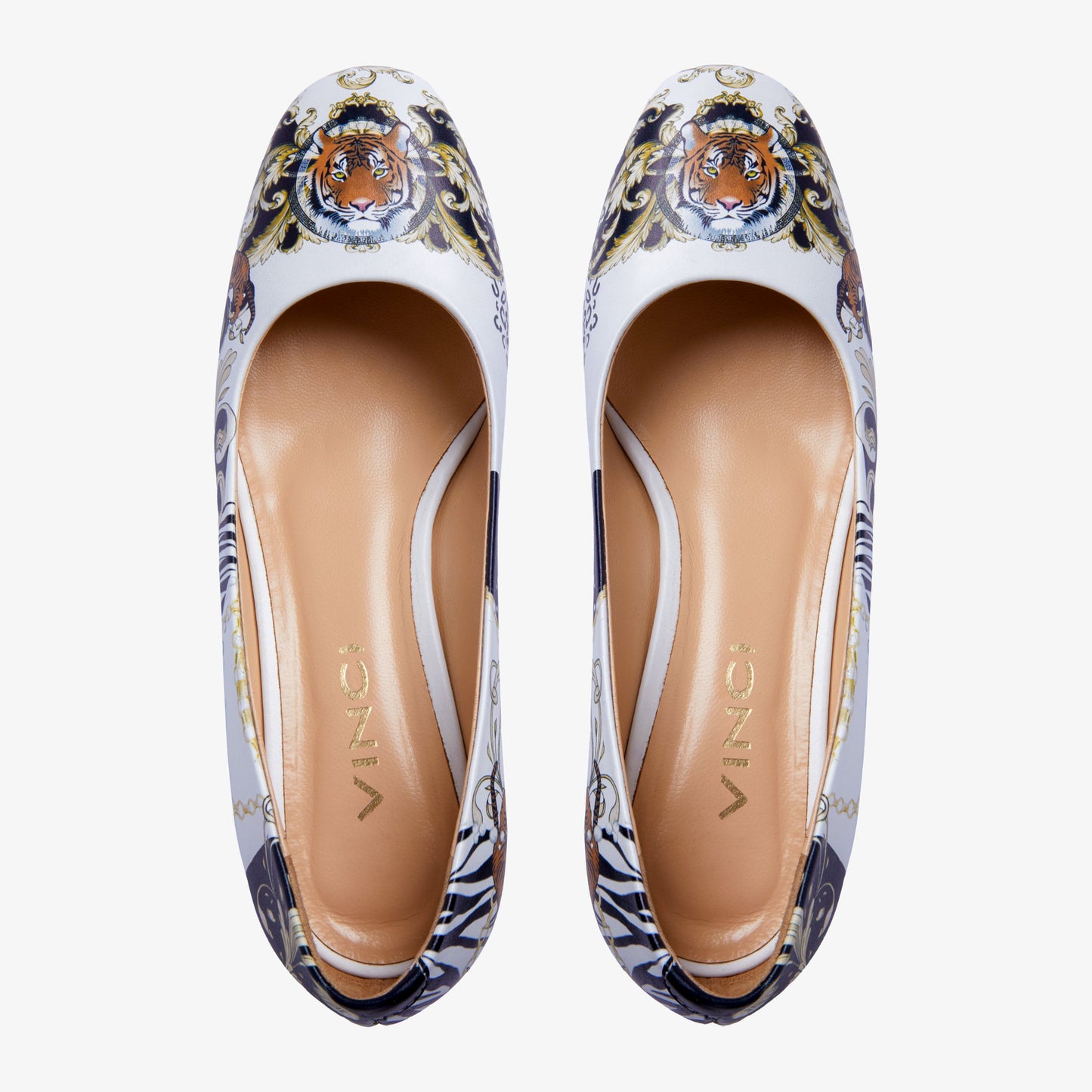 The Perugia White Leather Lower Heel Pump Women Shoe