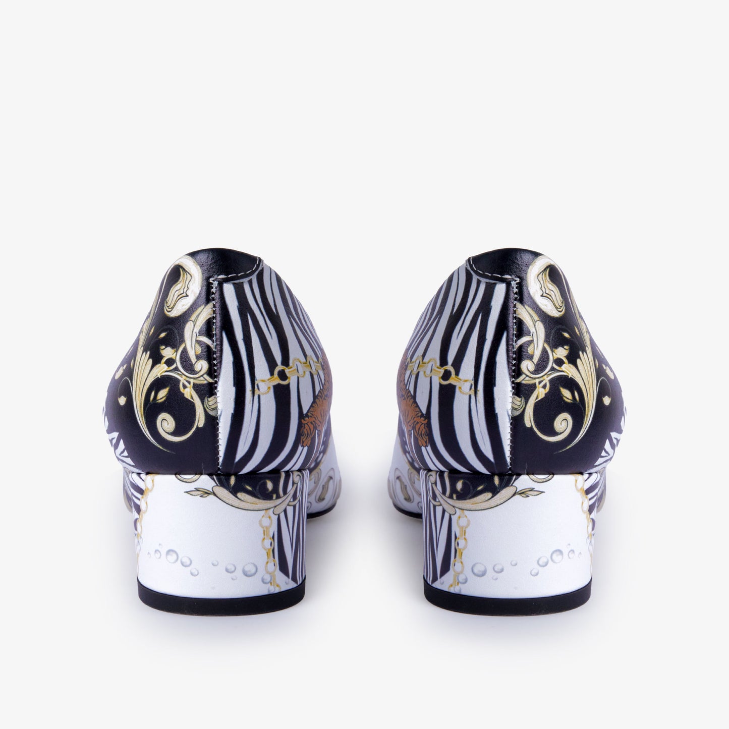 The Perugia White Leather Lower Heel Pump Women Shoe