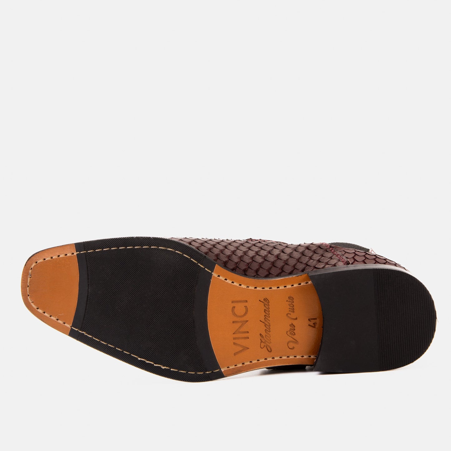 The Orion Burgundy Snakeskin Pattern Leather Double Monk Strap Men Boot