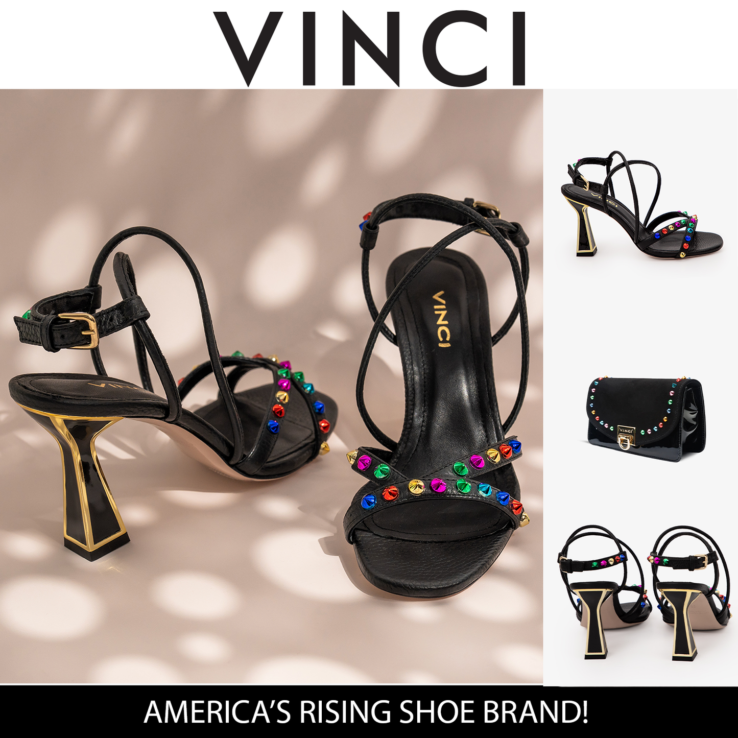 The Aurora Black Leather Strappy Women Sandal