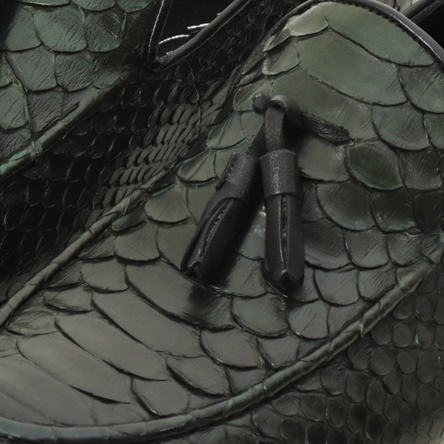 The Bethesda Green Pyhtn Skin Leather Tassel Loafer Men Shoe