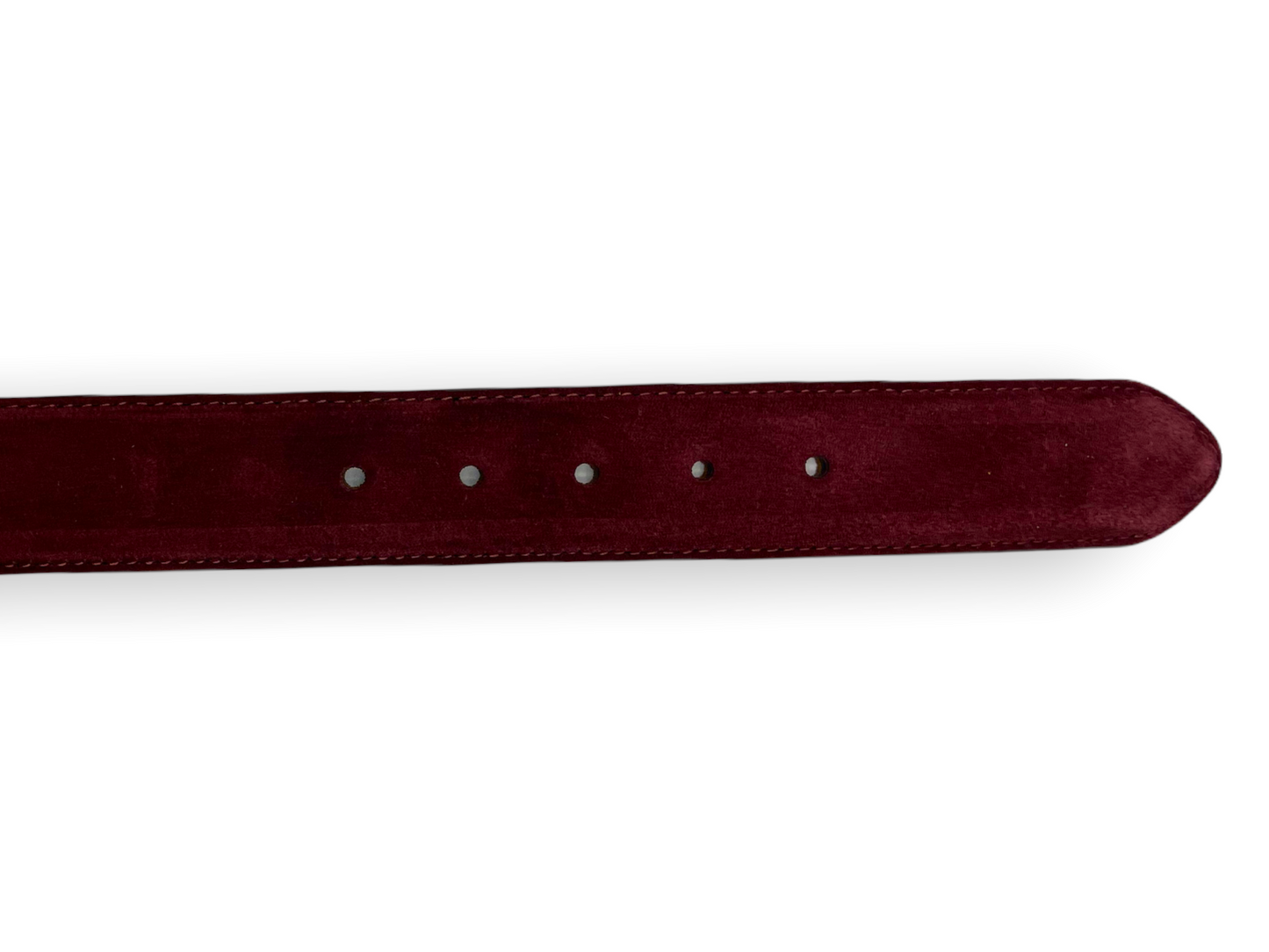 The Bari Burgundy Suede Leather Belt