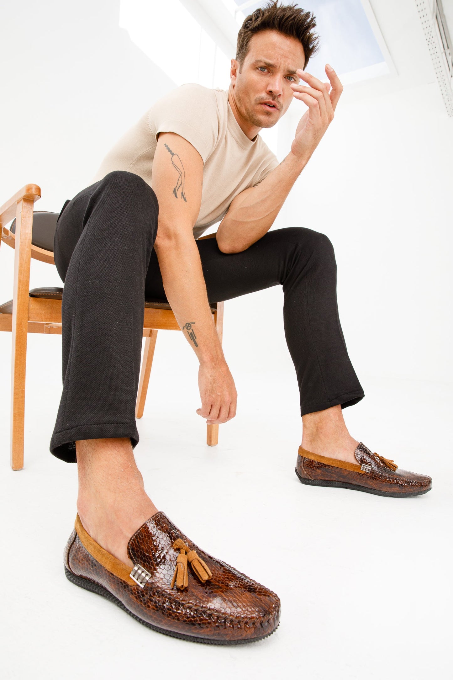 The Cordova Tan Patent Leather Tassel Loafer Men Shoe  Final Sale!