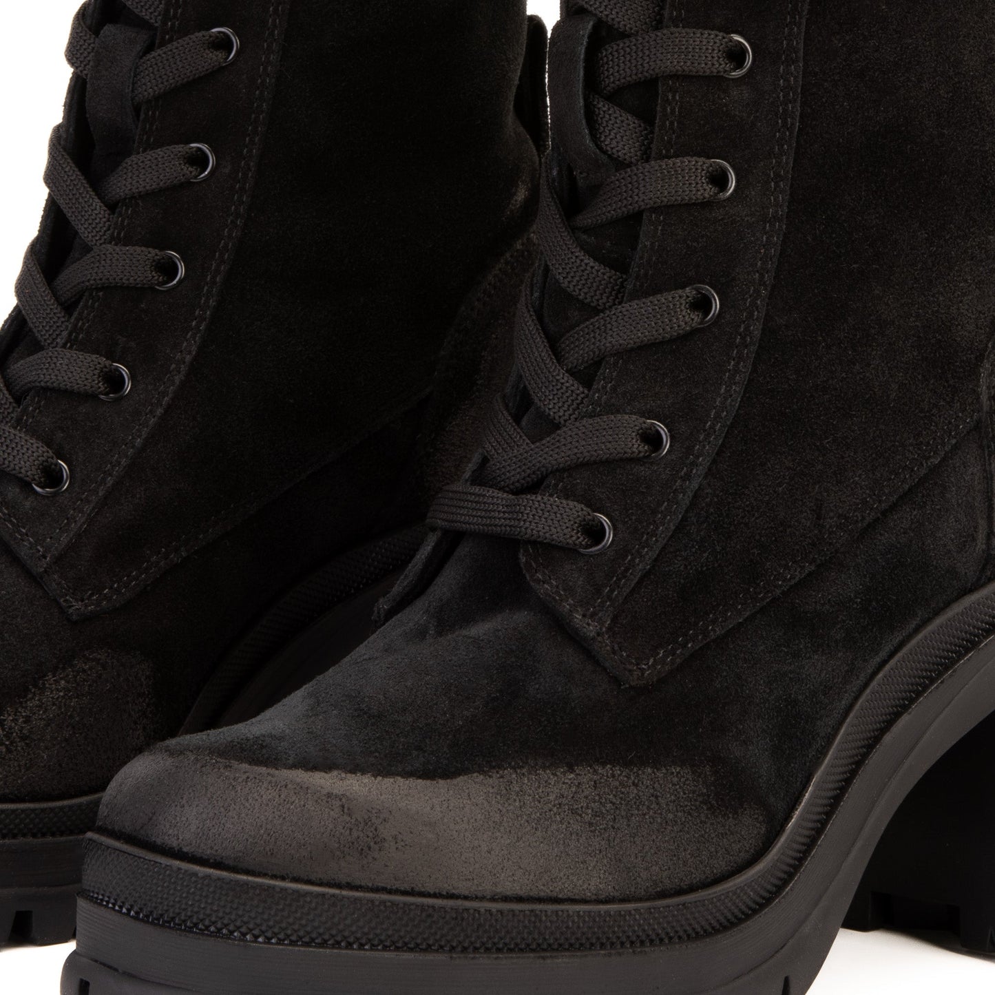 The Elera Black Leather Block Heel Women Boot