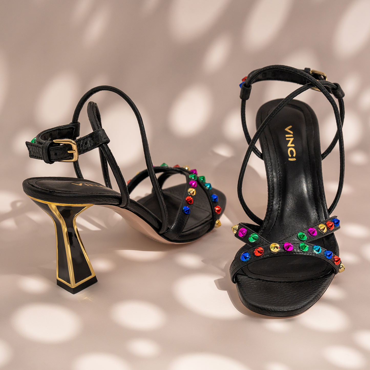The Aurora Black Leather Strappy Women Sandal