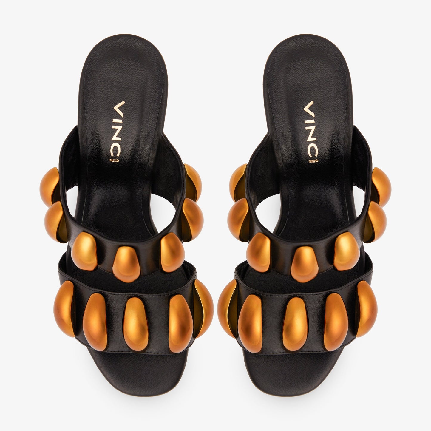 The Eclipse Black & Gold Leather Women Sandal