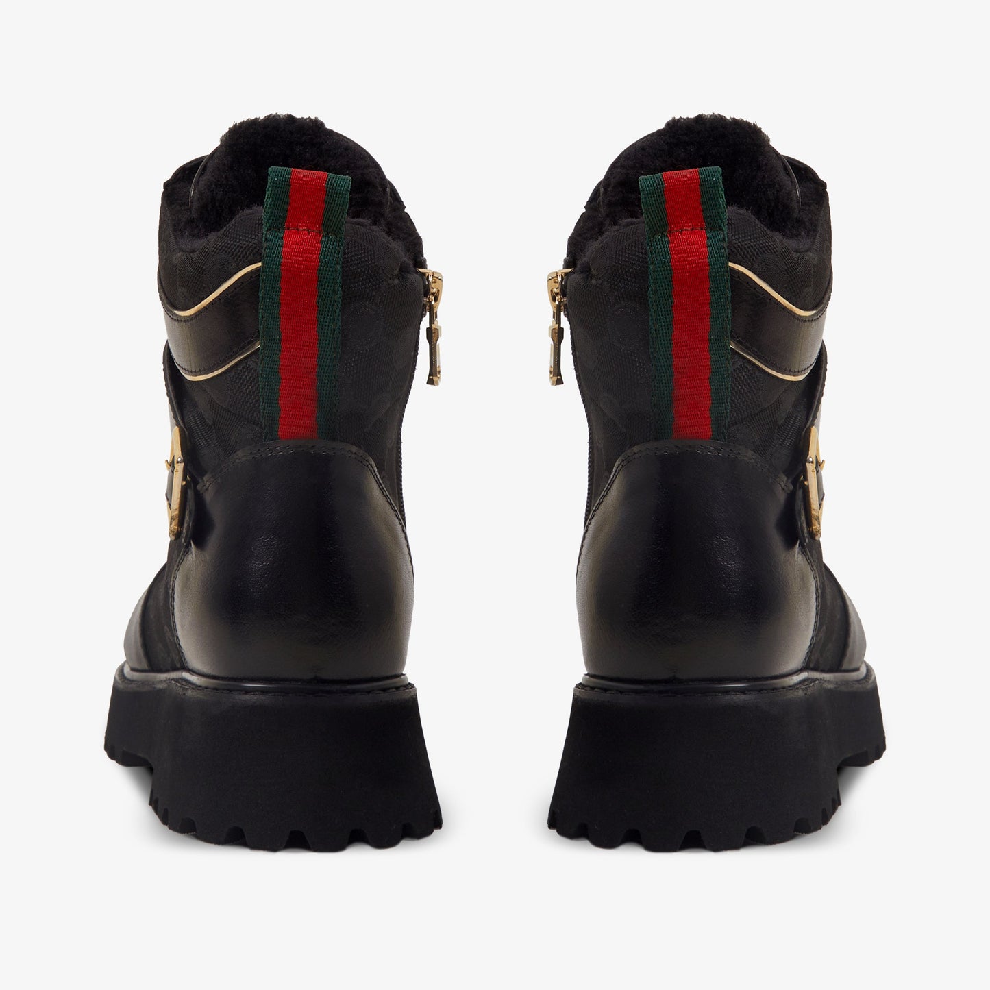 The Boston Black Leather Lace-Up Ankle Women Boot With a Side Zipper