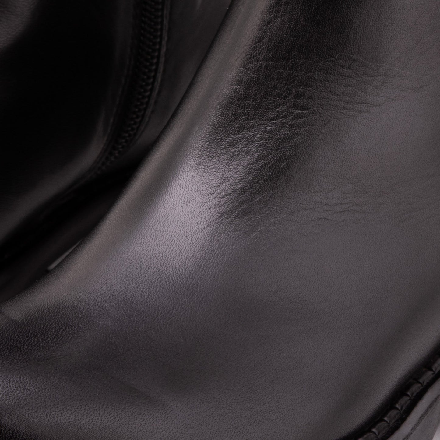 The Valeria Pearl Heel Knee-High Women Black Leather Boot